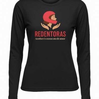 Dry Fit Fem - Baby Look - Manga Longa - Preto