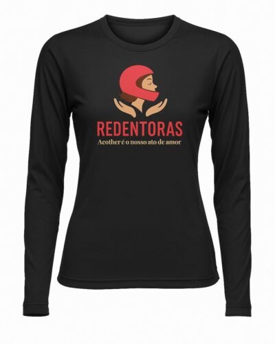 Dry Fit Fem - Baby Look - Manga Longa - Preto